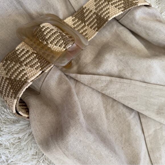 ZARA linen blend belted long sleeve jumpsuit 2157/057 A5 size small - Picture 8 of 9